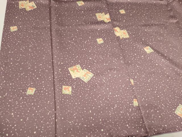 平和屋着物■上質な小紋 色紙重ね動物文 正絹 逸品 CABE4262ou