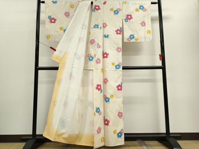 平和屋着物■上質な紬 草花文 正絹 逸品 CABE4274ou