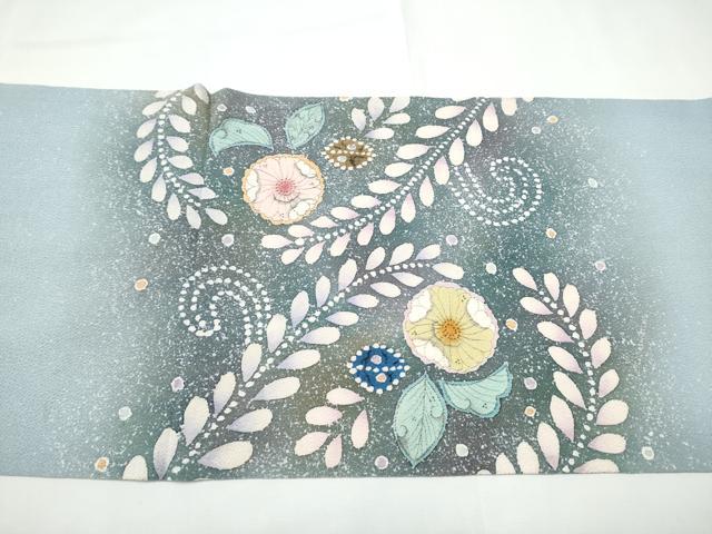 平和屋着物●九寸開き名古屋帯 絞り 辻が花 鬼しぼ縮緬 正絹 逸品 CABE4537hy
