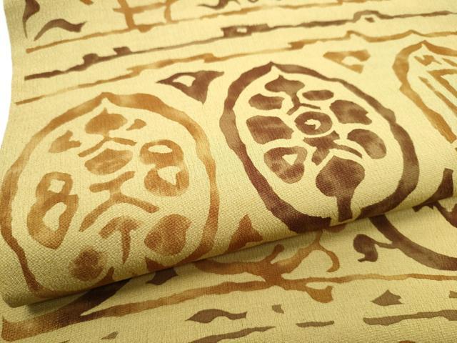 平和屋着物●九寸名古屋帯 ろうけつ染 吉祥花文 正絹 逸品 CABE4546hy