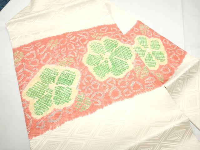 平和屋着物●九寸名古屋帯 絞り 舞花文 正絹 逸品 CABE4652hy