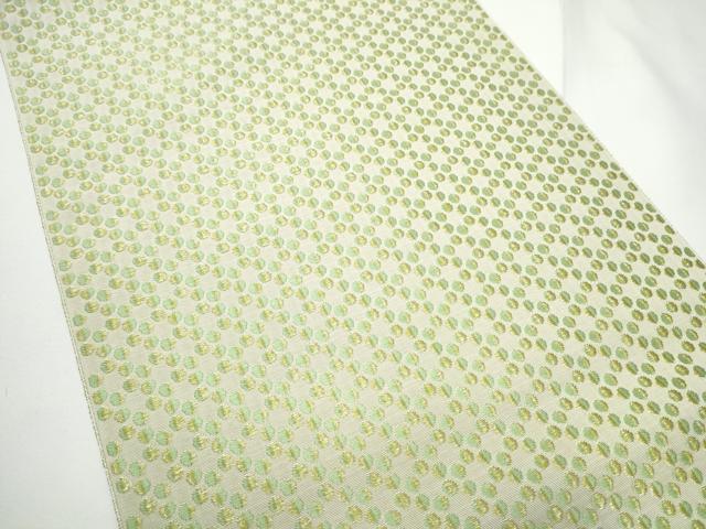 平和屋着物●本場筑前博多織 八寸名古屋帯 丸文 博多金ラベル 協和織物謹製 証紙付き 正絹 逸品 CABE4669hy