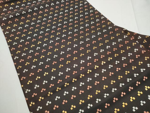 平和屋着物●九寸名古屋帯 花織 幾何学文様 金糸 正絹 逸品 CABE4673hy