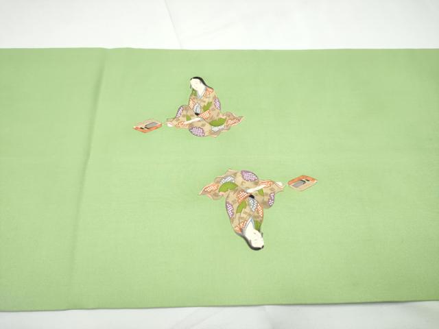 平和屋着物●銀座 志ま亀 塩瀬 九寸開き名古屋帯 手描き 楽器人物文 金彩 正絹 逸品 CABE4689hy