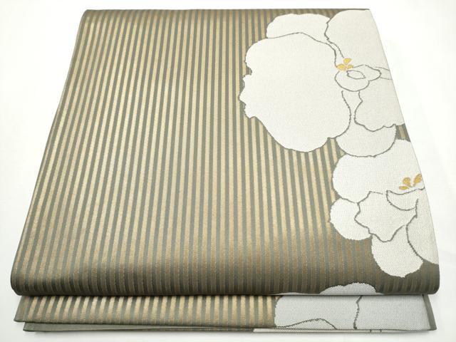平和屋着物●世界的人形師 辻村寿三郎 ジュサブロー 六通柄袋帯 胡蝶蘭 金糸 正絹 逸品 CABE4779hy