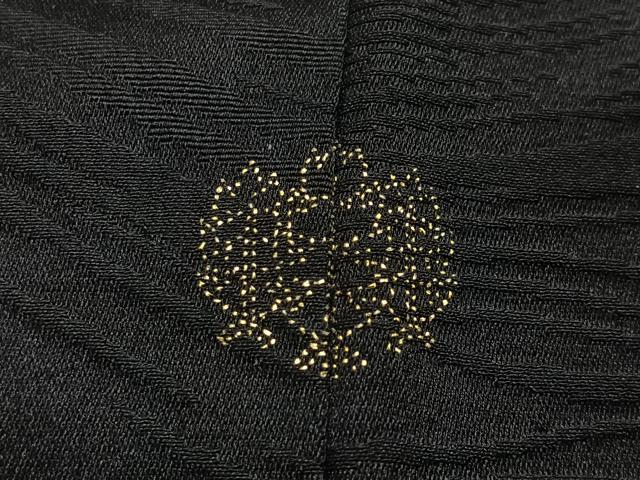 平和屋着物#羽織 刺繍 霞文 黒地 金銀糸 正絹 逸品 CABE4807ua