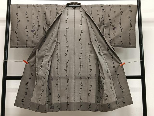 平和屋着物∞道中着 単衣 蔦の葉文 ロング丈 正絹 逸品 CABE4819ua