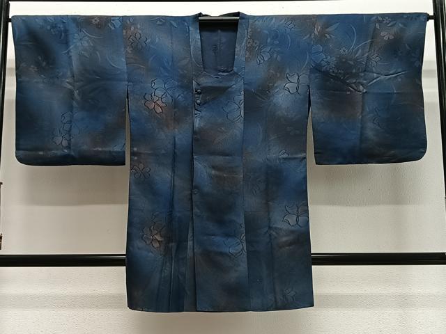 平和屋着物∞道行コート 草花文 暈し染め ロング丈 洗える着物 CABE4909ua