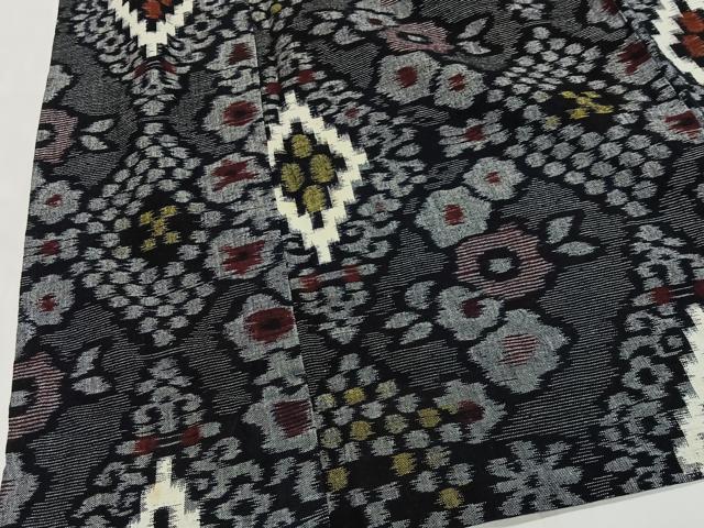 平和屋着物∞久留米絣 単衣 綿 道中着 花菱文 ロング丈 逸品 CABE4927ua