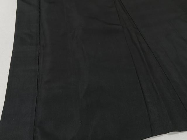 平和屋着物#男性 長羽織 黒紋付 羽裏:人物文 正絹 逸品 CABE4959ua