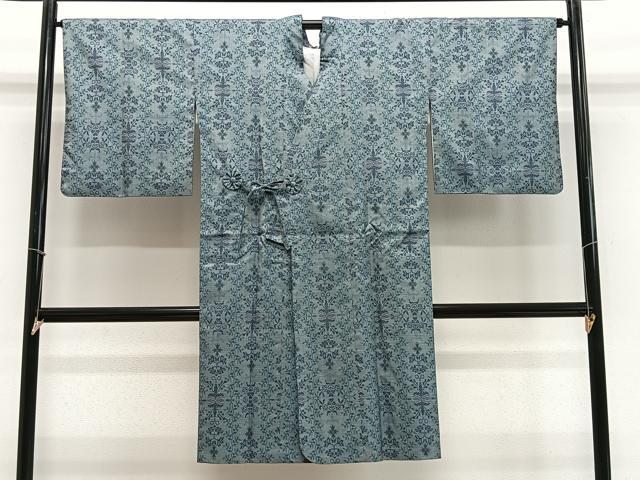 平和屋着物∞道中着 本場大島紬 7マルキ 花唐草文 ロング丈 正絹 逸品 CABE5008ua