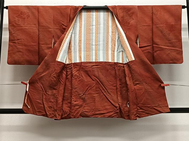 平和屋着物#道行コート 斜線文 暈し染め 正絹 逸品 CABE5024ua