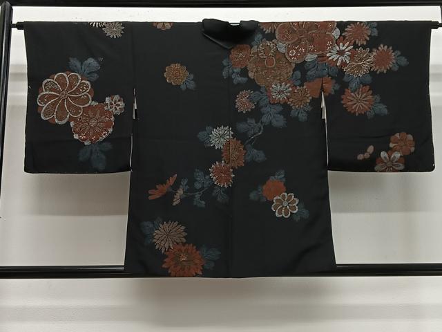 平和屋着物#羽織 寿光織 舞花文 黒地 金銀糸 正絹 逸品 未使用 CABE5040ua