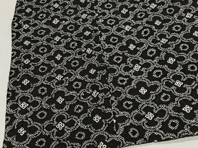 平和屋着物∞道行コート 総絞り 舞花文 黒地 正絹 逸品 未使用 CABE5084ua