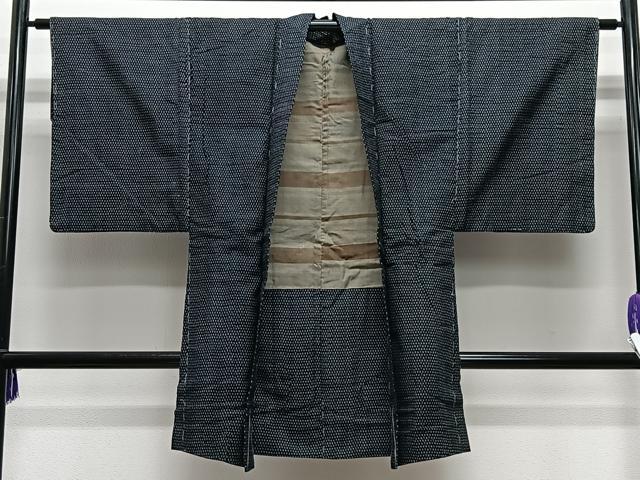 平和屋着物∞男性 長羽織 紬地 吉祥文 正絹 逸品 CABE5087ua