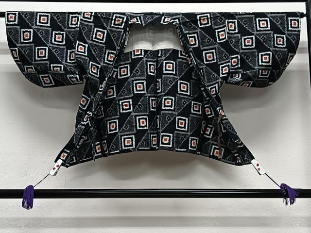 平和屋着物∞久留米絣 道中着 単衣 幾何学文 綿 逸品 CABE5088ua