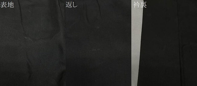 平和屋着物∞男性 長羽織 黒紋付 羽裏:風景文 正絹 逸品 CABE5105ua