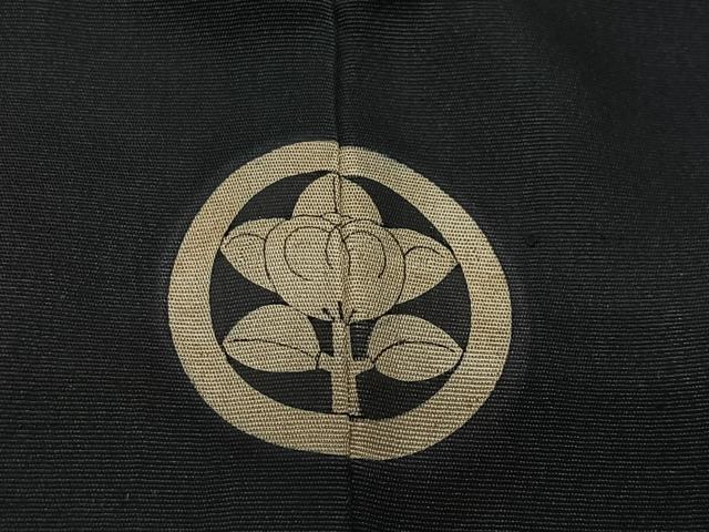 平和屋着物∞男性 羽織 黒紋付 羽裏:風景文 正絹 逸品 未使用 CABE5106ua