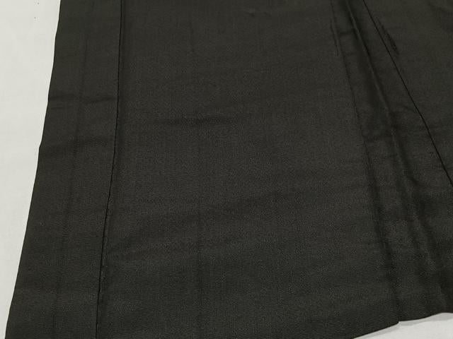 平和屋着物∞男性 長羽織 色無地 暗黒色 正絹 逸品 CABE5110ua
