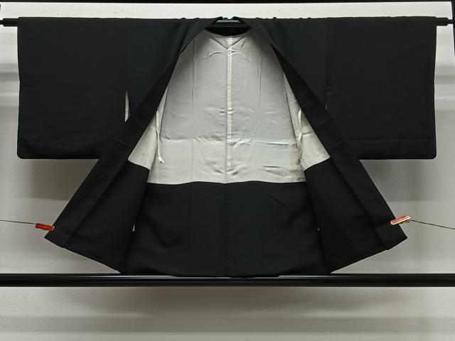 平和屋着物#羽織 寿光織 風景文 黒地 正絹 逸品 CABE5139ua