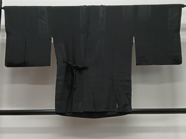 平和屋着物#道中着 寿光織 枝花文 黒地 金糸 正絹 逸品 CABE5144ua