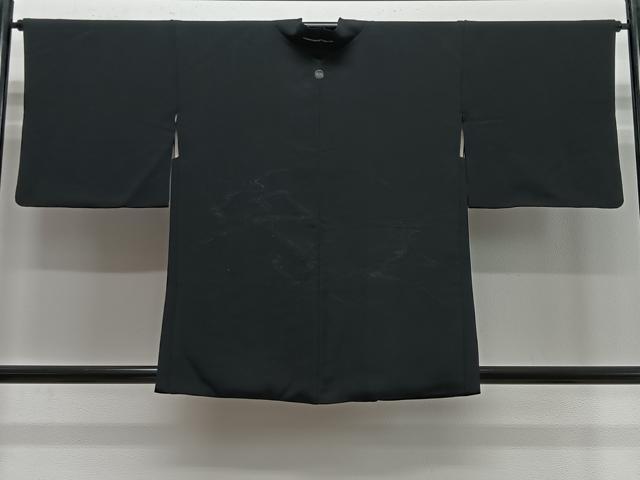 平和屋着物#羽織 寿光織 流水文 黒地 正絹 逸品 CABE5172ua