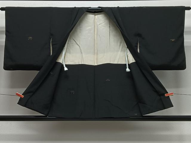 平和屋着物#羽織 寿光織 花丸文 黒地 金糸 正絹 逸品 CABE5173ua