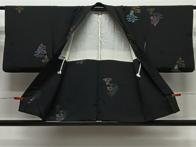 平和屋着物#羽織 寿光織 樹林文 黒地 金糸 正絹 逸品 CABE5180ua