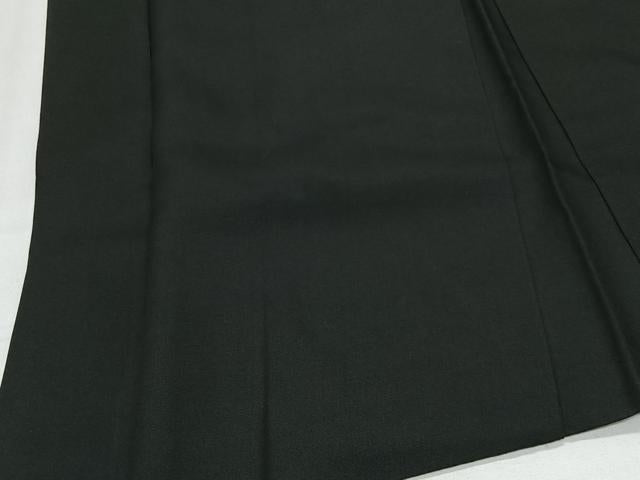 平和屋着物#男性 長羽織 黒紋付 黒地 正絹 逸品 CABE5187ua