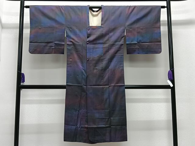 平和屋着物#道行コート 雨コート 霞文 暈し染め ロング丈 正絹 逸品 CABE5199ua