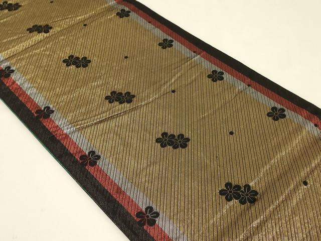 平和屋着物◎両面 六通柄袋帯 束ね熨斗吉祥花文 夢爛漫 金銀糸 正絹 逸品 CABE5244in