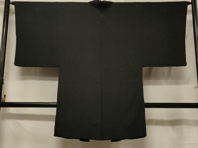平和屋着物#男性 長羽織 黒紋付き 正絹 逸品 CABE5301in