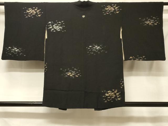 平和屋着物#羽織 霞文 黒地 金銀糸 正絹 逸品 CABE5302in