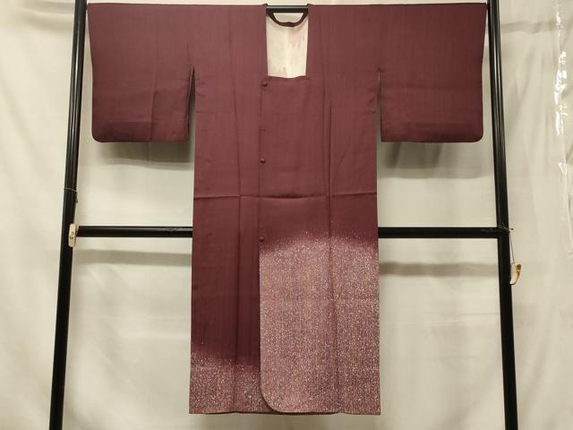 平和屋着物#道行コート 霞文 たたき染め ロング丈 正絹 逸品 CABE5353in