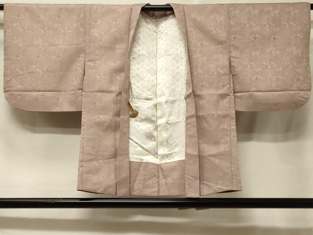 平和屋着物#羽織 流水草花地紋 灰桜色 正絹 逸品 CABE5369in