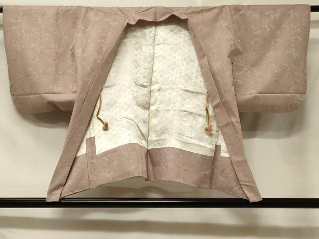 平和屋着物#羽織 流水草花地紋 灰桜色 正絹 逸品 CABE5369in