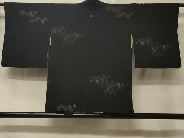 平和屋着物#羽織 寿光織 樹林文 黒地 金銀糸 正絹 逸品 CABE5437in