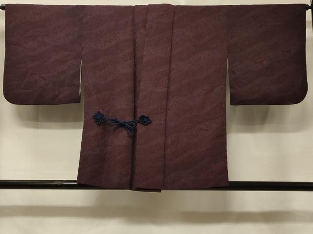 平和屋着物#道中着 花唐草地紋 紫鳶色 正絹 逸品 CABE5470in