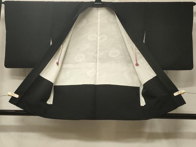 平和屋着物#羽織 総刺繍 流水枝松文 黒地 正絹 逸品 CABE5493in