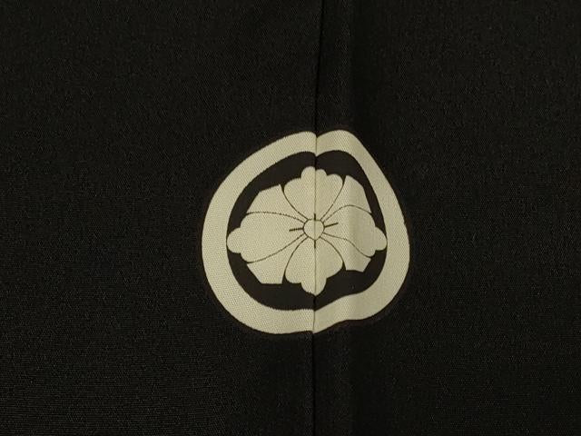 平和屋着物#男性 羽織 黒紋付き 正絹 逸品 CABE5496in