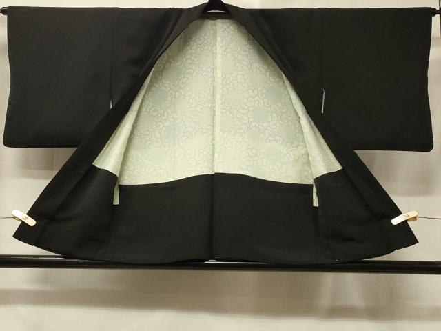 平和屋着物#羽織 総刺繍 扇面花文 黒地 正絹 逸品 CABE5513in