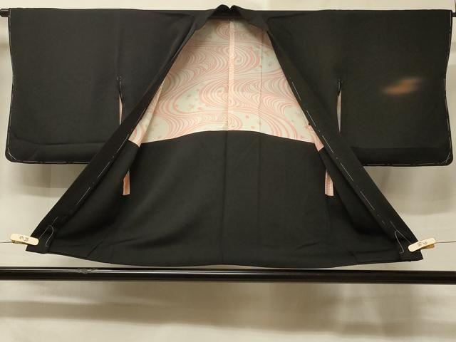 平和屋着物#羽織 御所車花文 暈し染め 黒地 金彩 正絹 逸品 未使用 CABE5579in