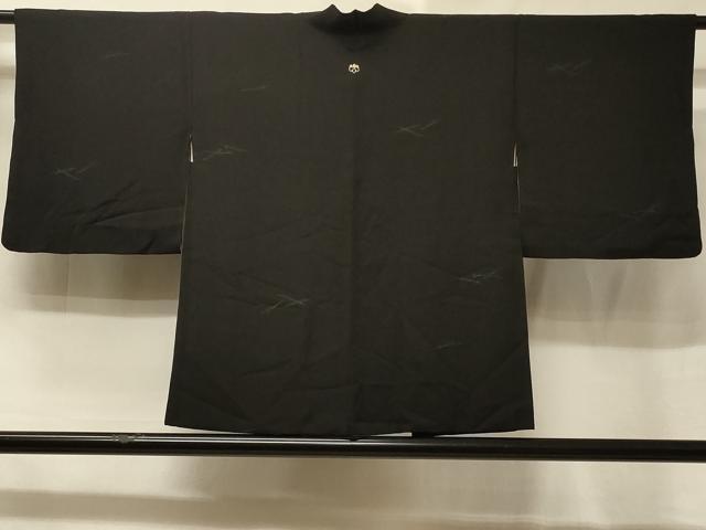 平和屋着物#羽織 吹き寄せ文 黒地 正絹 逸品 CABE5600in