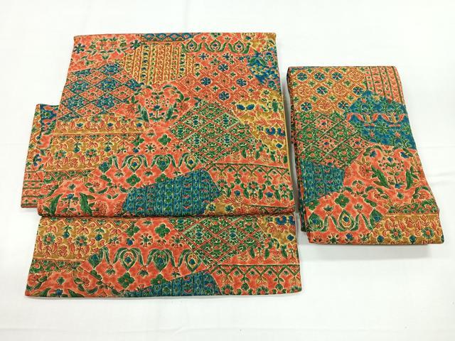 平和屋着物◎つけ帯 更紗花文 正絹 逸品 未使用 CABE5640nb