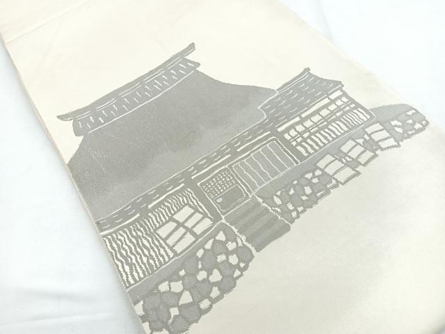 平和屋着物◎六通柄袋帯 風景文 正絹 逸品 CABE5743nb
