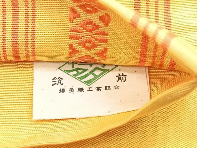 平和屋着物◎本場筑前博多織 半幅帯 献上 証紙付き 正絹 逸品 CABE5820nb