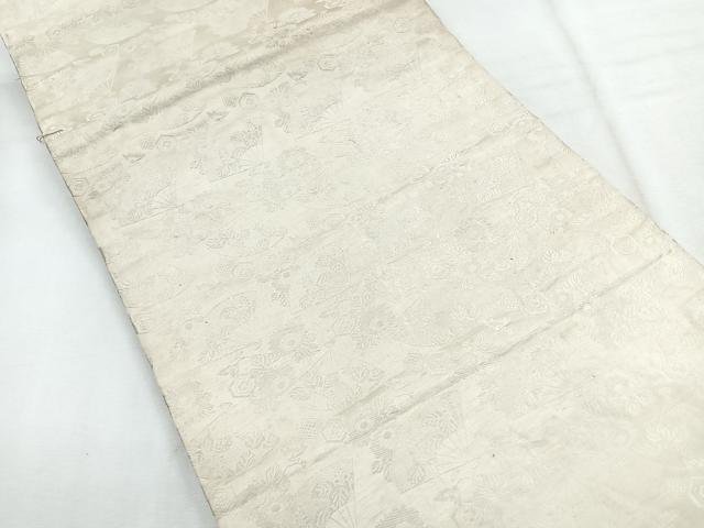 平和屋着物◎アンティーク 大正ロマン 丸帯 扇面草花文 正絹 逸品 CABE5921nb