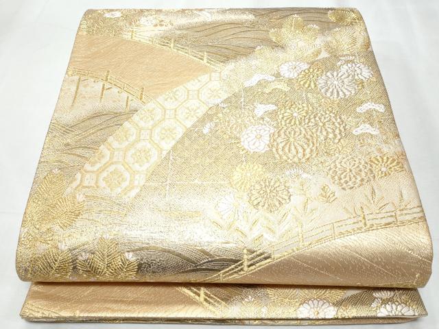 平和屋着物◎九百佐賀錦 六通柄袋帯 唐織 蒔絵 金銀糸 正絹 逸品 CABE6106fb
