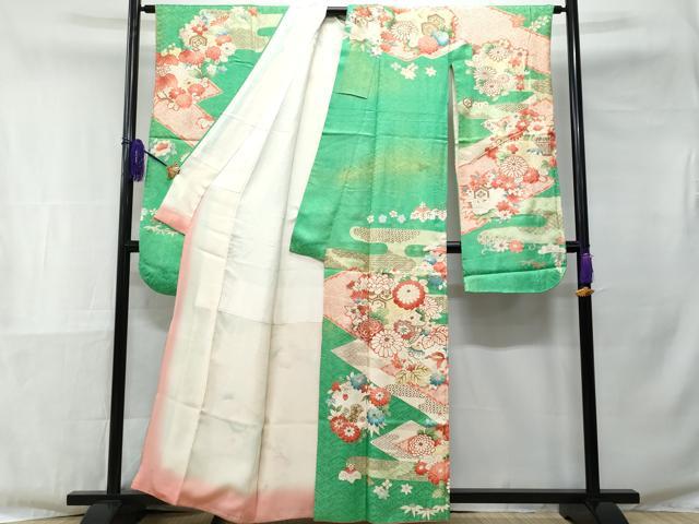 平和屋着物■豪華振袖 刺繍 絞り 吉祥花文 正絹 逸品 CABE6302fb