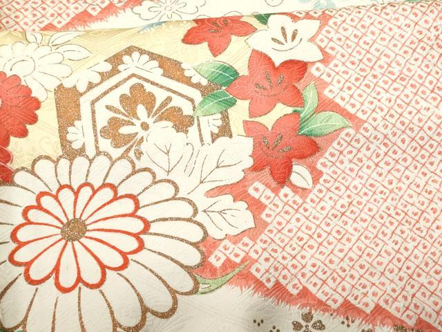 平和屋着物■豪華振袖 刺繍 絞り 吉祥花文 正絹 逸品 CABE6302fb